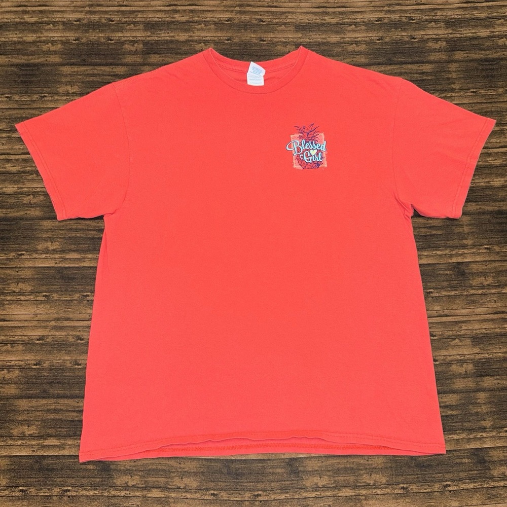 Blessed Girl BE LIKE A PINEAPPLE Romans 9:17 Pink T Shirt XL Christian